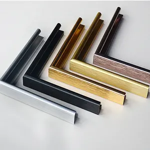 Brushed Aluminium Frame Photo Matt Gold Silver Black Picture Frames For Home Decoration