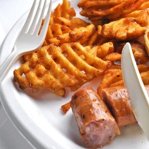 Sinh thái thân thiện dùng một lần muỗng nĩa dao Flatware Bộ bột bắp dao nĩa và muỗng cấp thực phẩm bột bắp dao kéo - Product Image 4