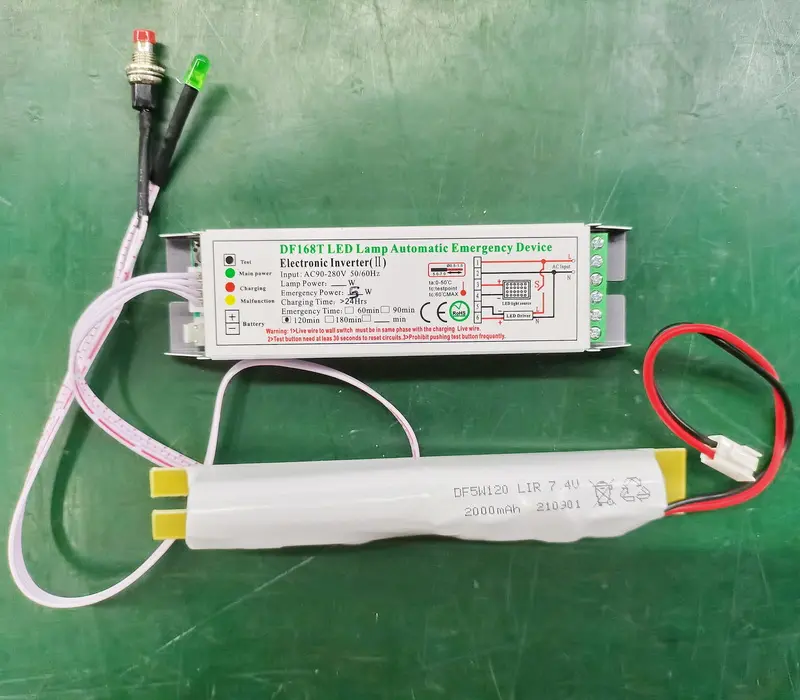 LED緊急電源168TLED緊急ドライバーFeLiP46.4vバッテリー (10W-50W LEDトライプルーフライト用)