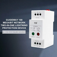 Dispositivo de Protección Contra Sobretensiones para CCTV, Riel Guía de 35MM, Plástico ABS Blanco, 220V 10KA, Supresor de Picos de Corriente 10/100Mbps, Sistema de Monitoreo