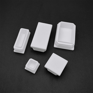 Tapón Cuadrado de Plástico Blanco para Tubo, Tapa Interior de Acero Inoxidable para Muebles, Sillas, Mesas, Estantes, Protectores de Patas - Product Image 1