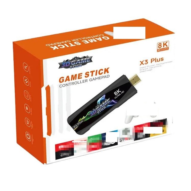 X3 Plus Game Stick 8K Classic Games Android System Retro Video Gaming Console Portable Game TV Stick for Psp