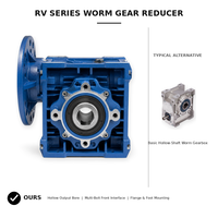 Réducteur à vis sans fin RV050, boîtier en aluminium, petit réducteur de vitesse à couple élevé pour équipement d'automatisation, OEM disponible