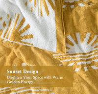 Plaid en chenille doux, confortable, moelleux et chaud, tricoté, moderne, toutes saisons, personnalisable, effet coucher de soleil, réversible, pour canapé, lit, chaise