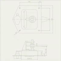 Poignée de porte encastrée avec palette pour boîte à outils de camion Loquets de verrouillage en acier inoxydable Matériau en fer zingué