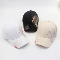 Gorra de béisbol con visera nueva de estilo chino al por mayor, sombrero de béisbol con estampado de dragón, deportes al aire libre, logotipo impreso, envío directo