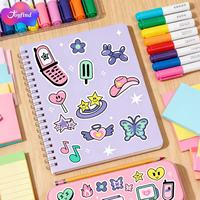 Autocollants personnalisés prédécoupés, faciles à décoller et imperméables, feuille d'autocollants A6 personnalisée en gros pour filles, feuille d'autocollants autocollante
