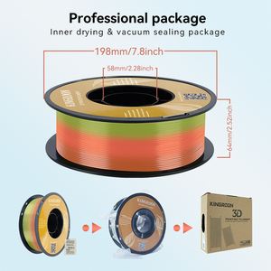 Kingroon Seiden-Regenbogen PLA Filament, 1KG Spule 1,75mm 3D-Druckmaterial Mehrfarbiges PLA-Filament für FDM 3D-Drucker - Product Image 4