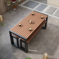 Table de camping pliante moderne en fer pour l'extérieur, légère, pour salle à manger, hôtel, mobilier d'entrée