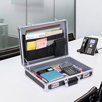 Porte-documents en aluminium fait à la main, réutilisable, verrouillable, étanche, durable, pour ordinateur portable, argent liquide, documents