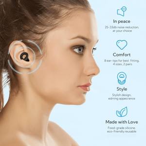 Tapones de silicona con cancelación de ruido transfronterizos, negros, con forma de hongo, para dormir, viajar, reducción de ruido, lavables - Product Image 5