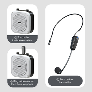 Micrófono inalámbrico <span class=keywords><strong>U12A</strong></span> UHF, sistema de micrófono de mano, receptor de enchufe portátil de 3,5/6,5mm para altavoces amplificadores de voz - Product Image 4