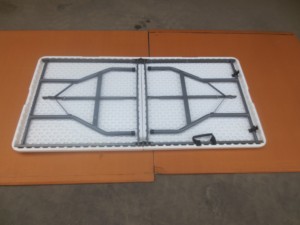 Mesa de HDPE moderna directa de fábrica al por mayor plegable comedor muebles de sala de estar marco de acero para gimnasio taller almacén uso - Product Image 4