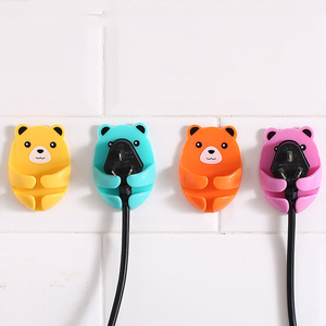 <b>Wall</b> Mounted Storage Hooks Kitchen Gadgets Home Decoration Hook Bear Shaped <b>Plug</b> Holder No Bump Power <b>Socket</b> Bathroom Organizer - Product Image 1