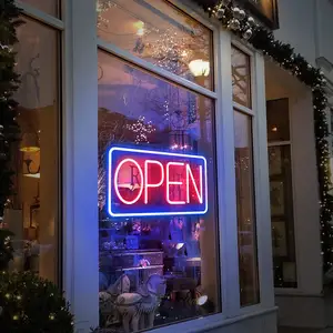 दुकान के लिए फांसी खुला साइन प्रकाश व्यापार बार रेस्तरां 24 घंटे नियोन साइन दुकान खुले लोगो का नेतृत्व किया