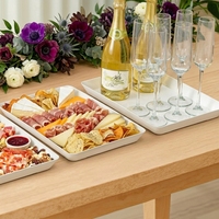 4-delige serveerschaal voor feestbenodigdheden, herbruikbare serveerschaal voor catering, snacks, fruit, charcuterie, voorgerechten