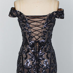 Ultimo disegno ricamato di paillettes al largo della spalla <span class=keywords><strong>vintage</strong></span> vestito da promenade vestiti da sera delle signore europa <span class=keywords><strong>abiti</strong></span> da sera - Product Image 4