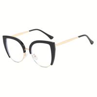 Lunettes de vue pour femmes, monture large, style vintage, avec logo personnalisé, demi-monture, œil de chat, anti-lumière bleue