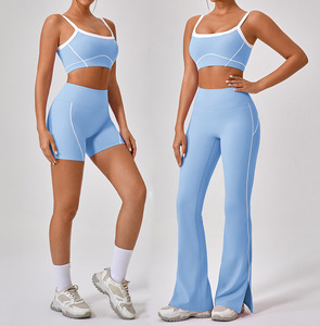 BNICE toptan 2 parça özel spor Yoga seti spor spor egzersiz kıyafeti kadın Yoga pantolon spor giyim aktif aşınma seti - Product Image 1