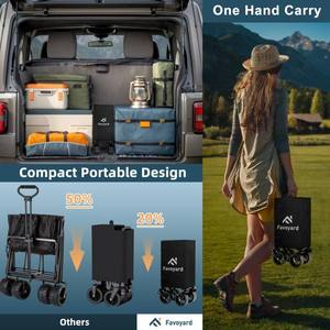 Chariot pliable robuste et multifonctionnel, idéal pour le camping et les courses, personnalisable - Product Image 6