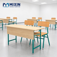 Ensemble moderne de bureau et chaise double pour étudiants, table d'école, mobilier de salle de classe, salle de conférence, lecture