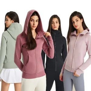 Kış 2022 yeni kalınlaşmış sıcak Hoodie yüksek kalite spor ceket kadınlar Casual koşu aşınma Yoga eğitim spor ceketler