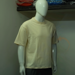 T-shirt surdimensionné en coton éponge 240 GSM avec logo personnalisé, tee-shirt uni pour homme, poids lourd, approvisionnement en vrac OEM - Product Image 1