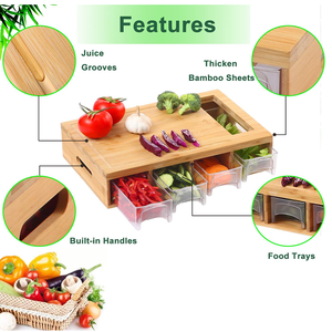 Ensemble de 3 planches à découper en bambou <span class=keywords><strong>bio</strong></span> avec logo personnalisé, planche à découper de cuisine avec poignée <span class=keywords><strong>pour</strong></span> cadeau promotionnel - Product Image 3