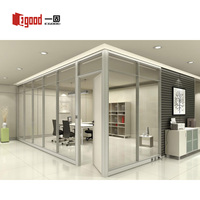 Système de cloison de séparation de bureau en verre incassable, panneau en plexiglas avec profilé en aluminium, conception économique pour les bâtiments commerciaux