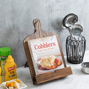 Thực tế mộc mạc nhà bếp bằng gỗ Countertop công thức giữ Cuốn sách với 3 lớp tre Cookbook đứng và hộp thẻ - Product Image 3