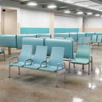 Chaises empilables modernes à 3 places avec structure en acier pour hôpitaux et écoles – Écologiques et économiques – Pack commercial