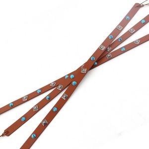 Fabricant vente en gros ceinture en PU marron incrusté de pierres précieuses synthétiques en alliage tablier à capuche multi-usages nouveau produit - Product Image 4