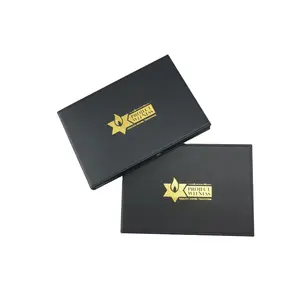 Custom Print PU Leather Material 7inch Screen Lcd Video Book Brochure Digital Greeting Video Card For Brand Business