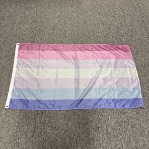 Alta calidad personalizada 3x5 FT Bigender Pride Flag orgullo bandera LGBT desfile productos colorido Arco Iris impermeable - Product Image 4