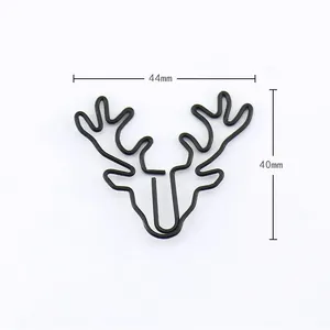 20 Cái/hộp Dễ Thương Màu Đen Cổ Điển Deer Head Kim Loại Kẹp Giấy Bookmark Pin Hàn Quốc Văn Phòng Phẩm Văn Phòng Phụ Kiện Memo Clip Trong Kho