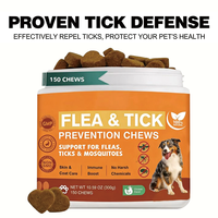 Friandises à mâcher naturelles pour la prévention des puces et des tiques chez le chien, 150 unités, saveur poulet, favorise la santé de la peau et du pelage pour toutes les races