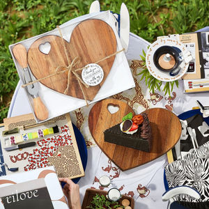 Set di taglieri di salumi in legno di Acacia Mini taglieri di formaggio a forma di cuore coltelli per formaggio da sposa doccia grazie scatola regalo per - Product Image 3
