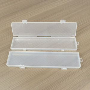 Rectangular Transparent Plastic Storage Box 26.6X6.1X1.8Cm With Lid For Office Organizing Tools Paintbrushes Calligraphy Brushes - Product Image 2