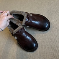 Mocassini Invernali 2026 da Donna in Microfibra Foderati in Pile, Stile Retrò, Punta Tonda, Bassi, Slip-On, con Suola Morbida