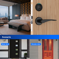 Serrure de porte d'hôtel à carte-clé Prousb M1, serrure intelligente à bouton électrique, serrure de porte d'hôtel à carte-clé RFID pour hôtels, porte en bois