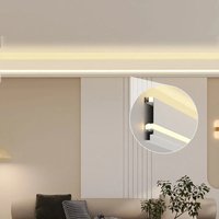 Profilé LED en aluminium pour éclairage mural, montage en surface sans plafond, lampe décorative d'angle supérieur, canal lumineux pour bande de plâtre