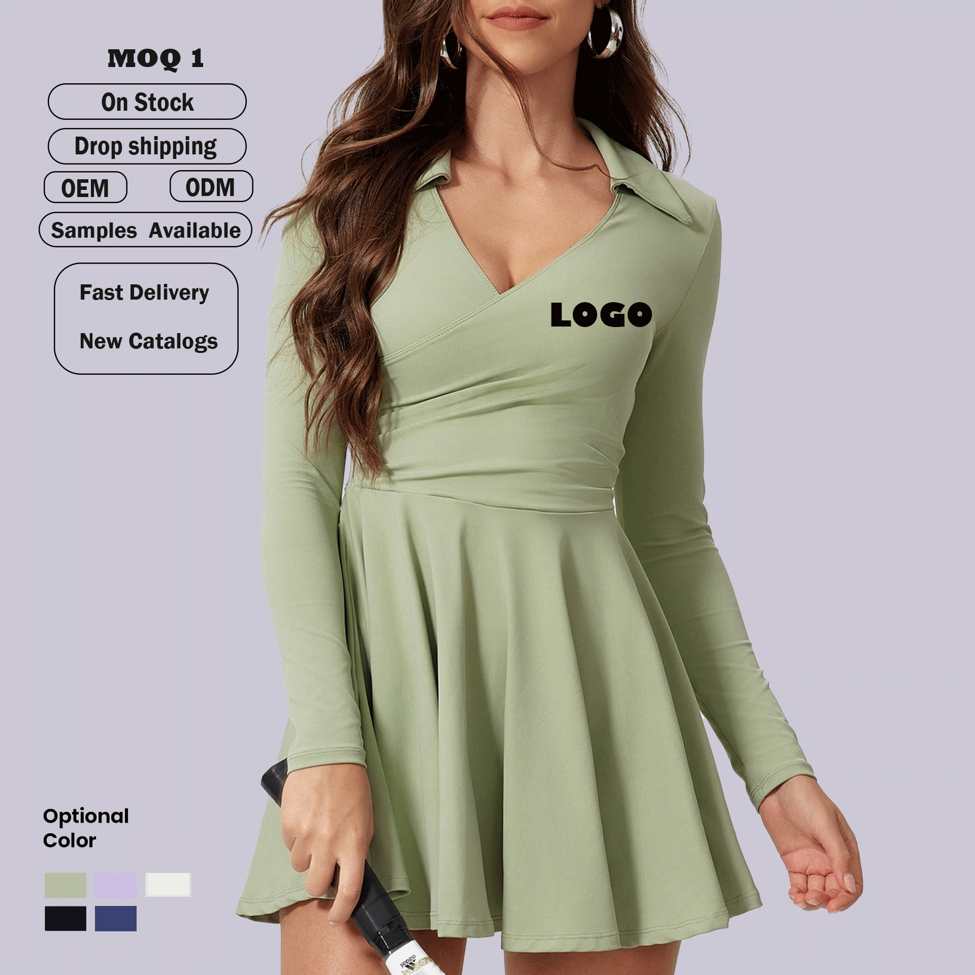 RUIQUWIN New Sexy Tennis Dress Women's Sports Yoga Wear Soft and Comfortable Dress Lightweight Breathable Yoga Dress