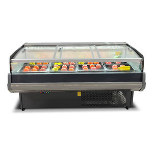 Nouveau 2026 Vitrine réfrigérée DLION à refroidissement par air, <span class=keywords><strong>ouverte</strong></span> sur le devant, en acier inoxydable, avec porte vitrée, pour la présentation de viande fraîche en supermarché et <span class=keywords><strong>boucherie</strong></span> - Product Image 1