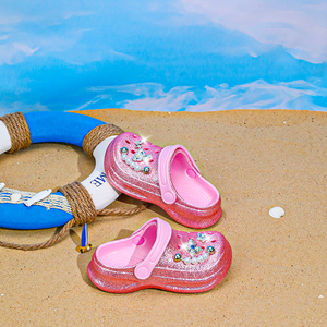 Zoccoli Luccicanti per Ragazze, Rosa Sfumato con Glitter, in EVA Leggero e Traspirante, Antiscivolo, Slip-On, per Tutte le Stagioni, Scarpe da Giardino - Product Image 4