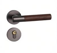 Poignée de porte en alliage de zinc noir, poignée à levier moderne pour porte d'appartement