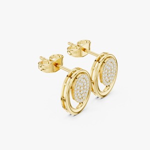 Pendientes de tuerca con diseño de racimo pavé, elegantes y modernos, fabricados en India, para mujer, ideales para bodas, en oferta. - Product Image 4