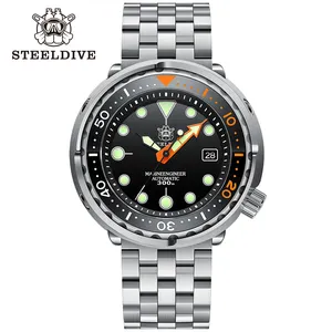 STEELDIVE SD1975C Persediaan Terbatas 47.5MM Stainless Steel Case Sapphire Glass NH35 Otomatis Two-Tone Keramik Bezel Pria Dive Watch
