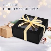 Schwarze Geschenkbox mit Fenster, Geschenkboxen mit Magnetverschluss-Deckel, Geschenkboxen für Präsente, Niedliche Box, Luxuriös für Geschenkverpackungen