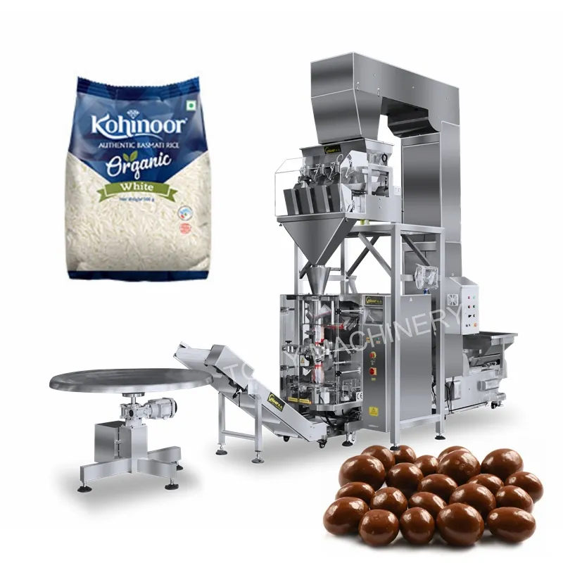 स्वचालित कॉफी बीन्स लंटिल पैकेजिंग नाइट्रोजन फ्लशिंग खाद्य अनाज गेहूं पैकिंग मशीन वाल्व एप्लेटर के साथ
