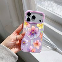 Coque de téléphone rétro à motifs floraux variés pour iPhone 17 Air 16 15 Plus 14 13 Pro Max, magnétique 2-en-1 antichoc en gelée, protection renforcée
